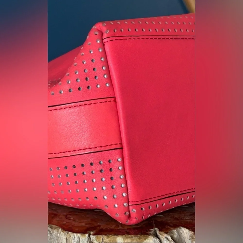 Coach Legacy Perforated Watermelon Pink Leather Duffel 22762